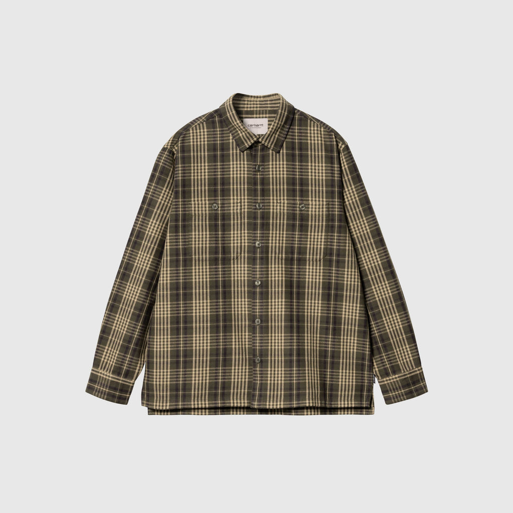 Carhartt WIP L/S Mandlik Shirt - Mandlik Check / Office Green - Front