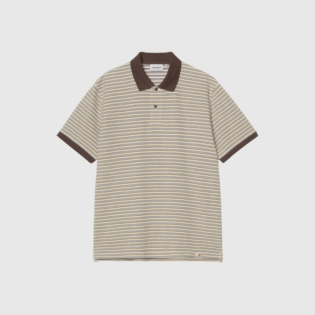 Carhartt WIP S/S Dion Polo - Dion Stripe / Wax - Front
