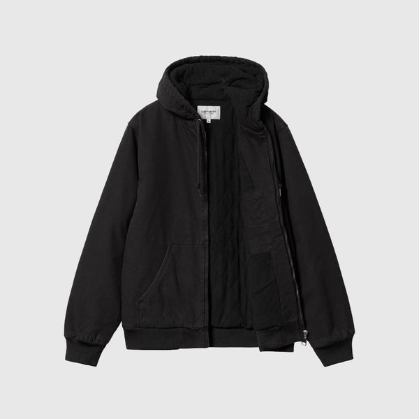 Carhartt WIP Active Jacket - Black Heavy Stone Wash - Front Open
