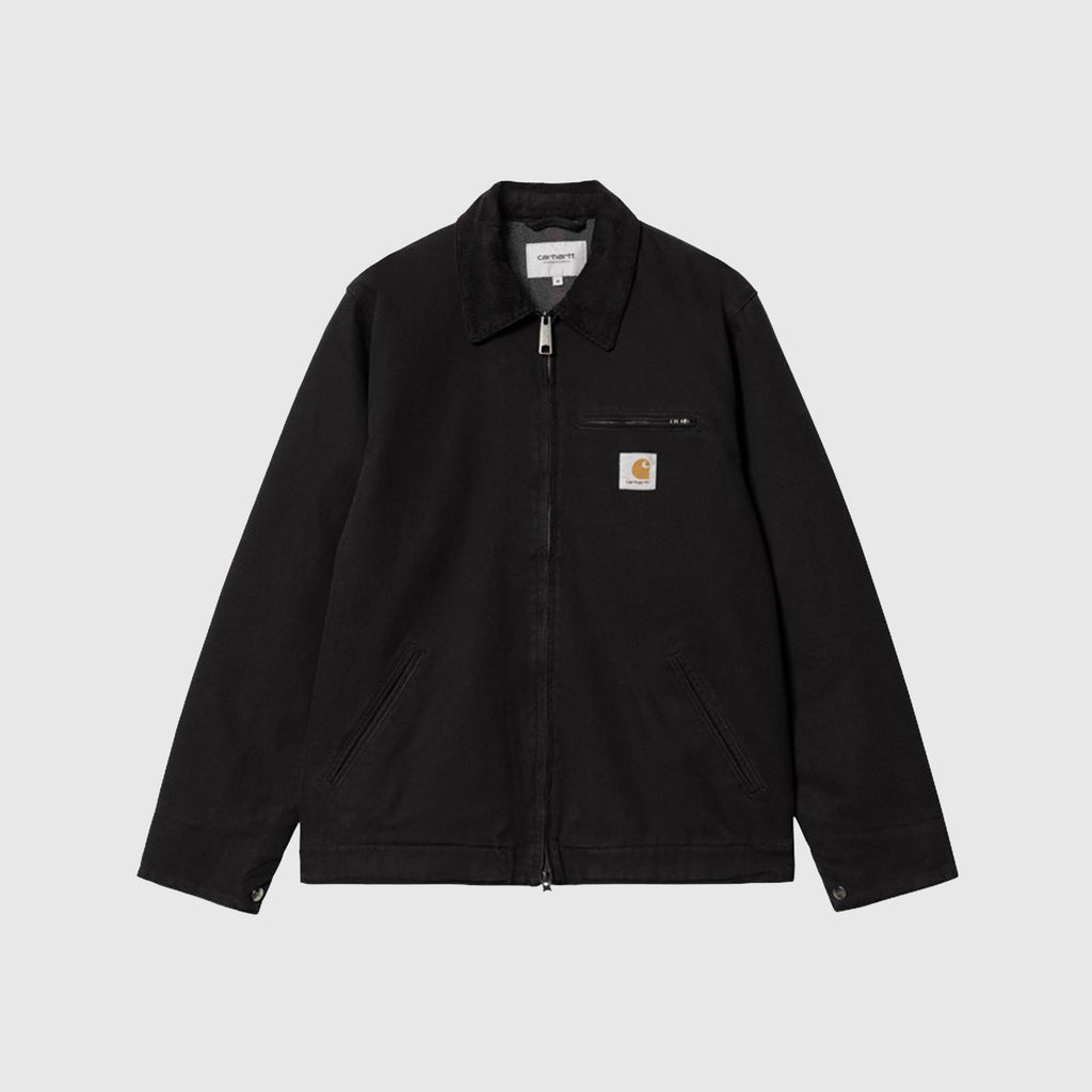Carhartt WIP Detroit Jacket - Black / Black Heavy Stone Wash - Front