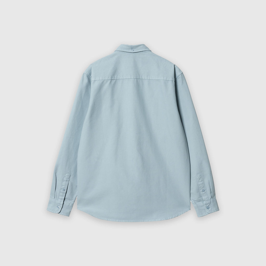 Carhartt WIP L/S Bolton Shirt - Frosted Blue Garment Dyed - Back