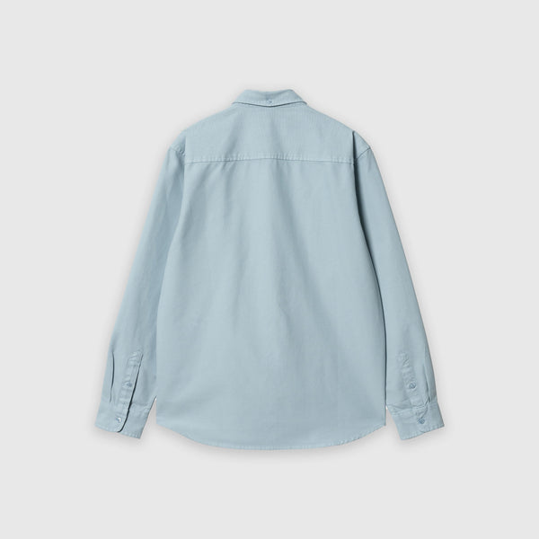 Carhartt WIP L/S Bolton Shirt - Frosted Blue Garment Dyed - Back