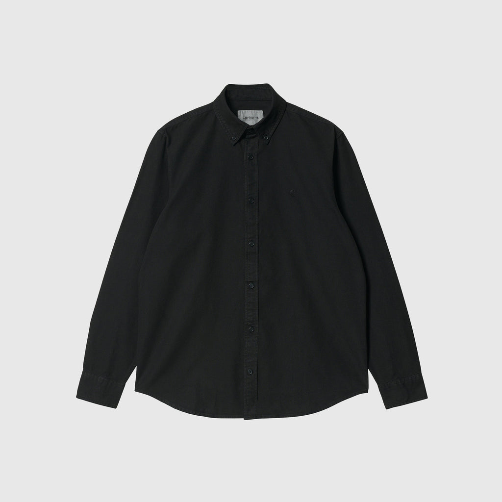 Carhartt WIP L/S Bolton Shirt - Black Garment Dyed