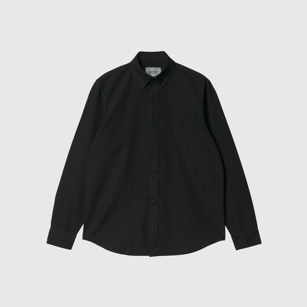 Carhartt WIP L/S Bolton Shirt - Black Garment Dyed