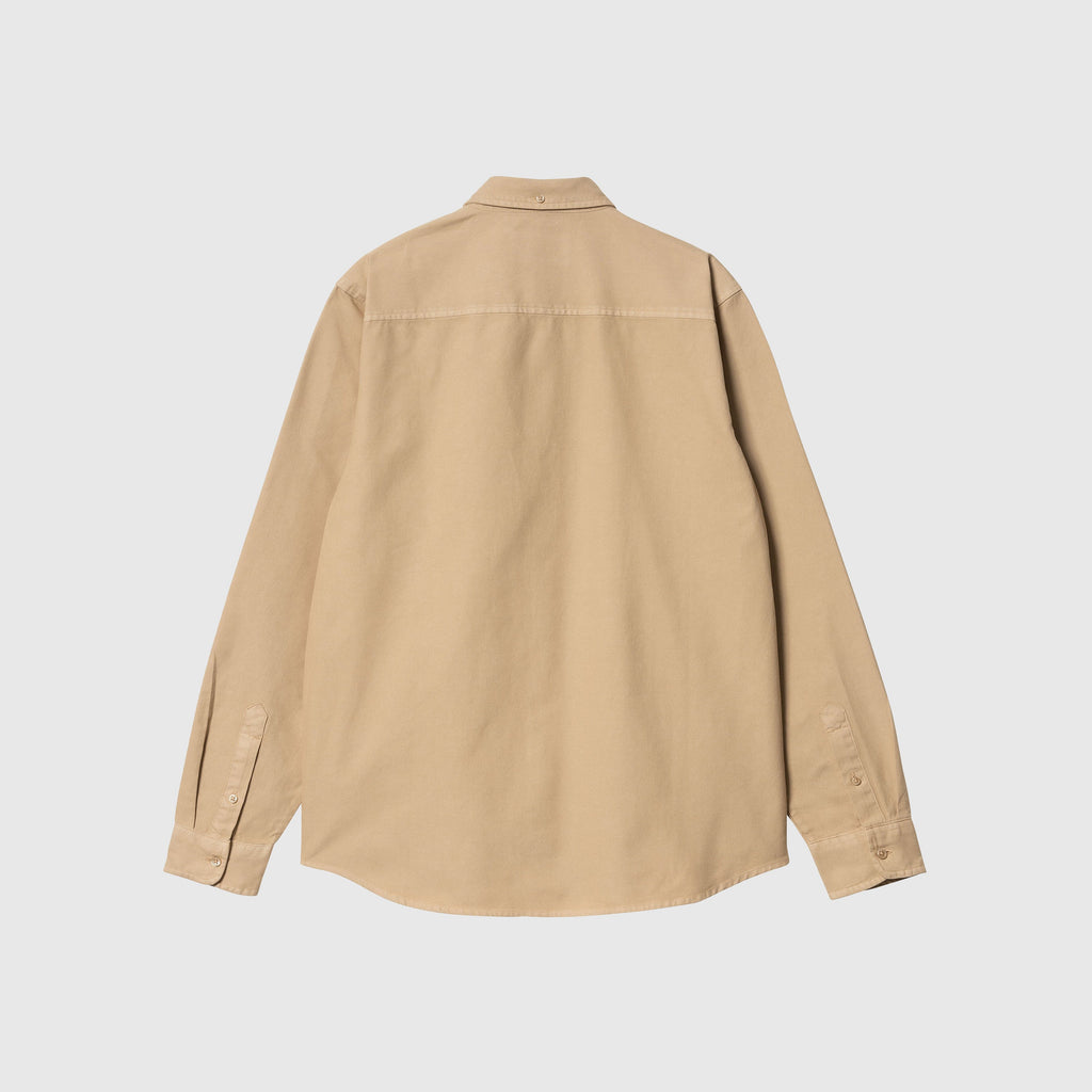 Carhartt WIP L/S Bolton Shirt - Dusty Hamilton Brown Garment Dyed