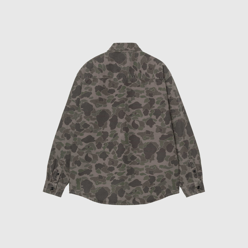 Carhartt L/S Duck Shirt - Camo Duck / Green / Porphyr Back
