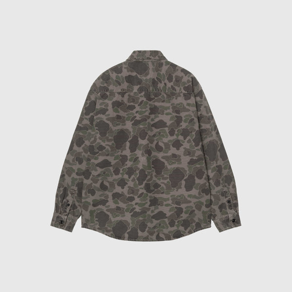 Carhartt L/S Duck Shirt - Camo Duck / Green / Porphyr Back