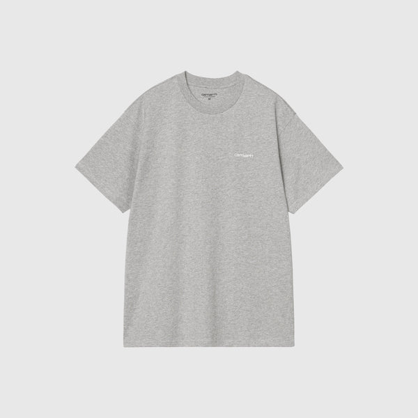 Carhartt WIP SS Script Embroidery Tee - Grey Heather/White Front