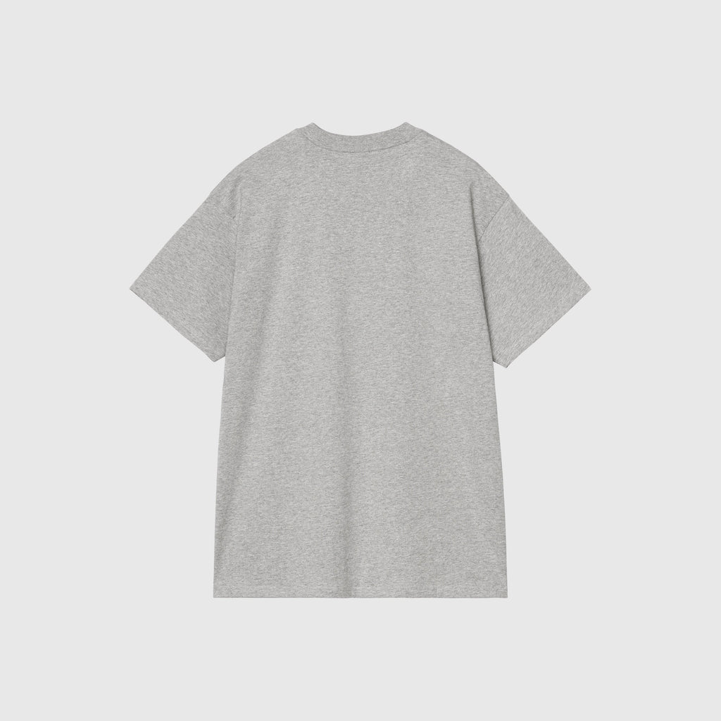 Carhartt WIP SS Script Embroidery Tee - Grey Heather/White Back