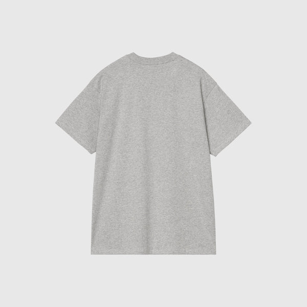 Carhartt WIP SS Script Embroidery Tee - Grey Heather/White Back