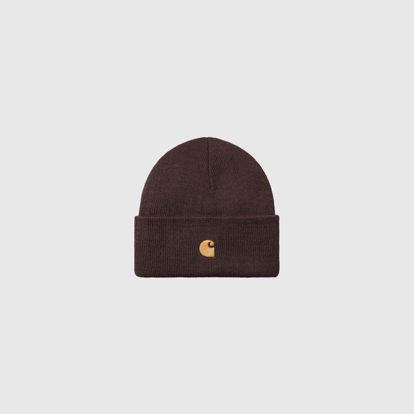 Carhartt WIP Chase Beanie - Palisander / Gold - Front