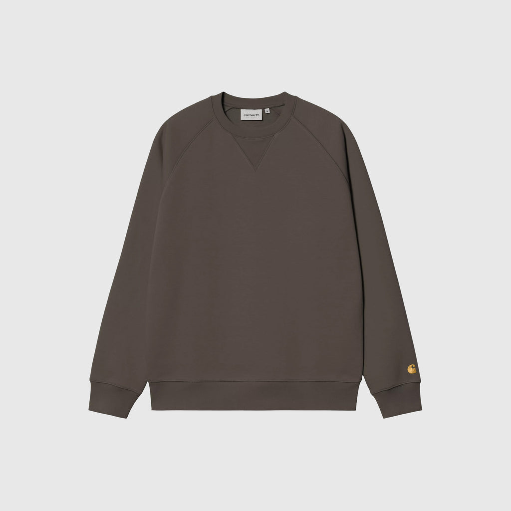 Carhartt WIP Chase Sweat - Shungite / Gold - Front