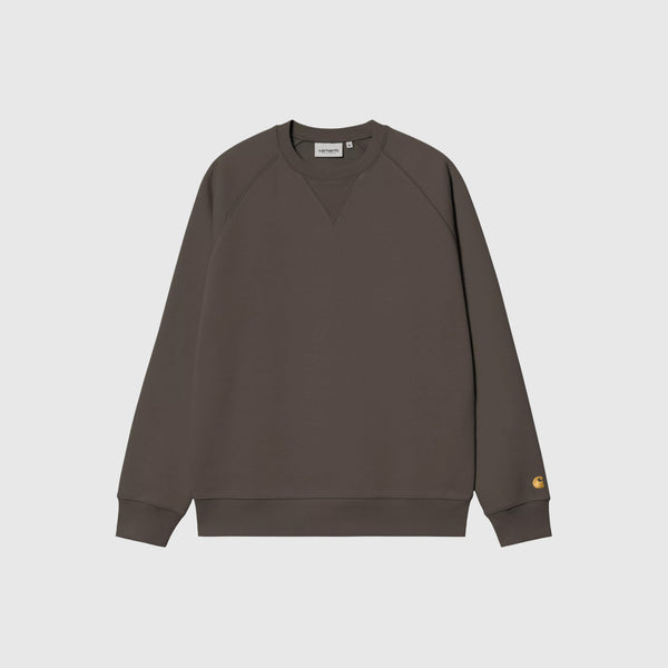 Carhartt WIP Chase Sweat - Shungite / Gold - Front
