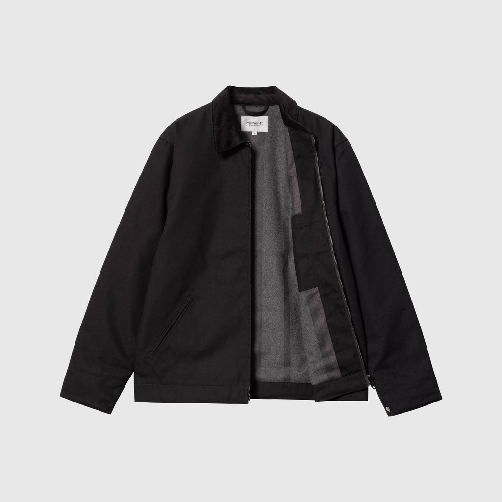 Carhartt WIP Detroit Jacket - Black / Black Rigid - Front Open