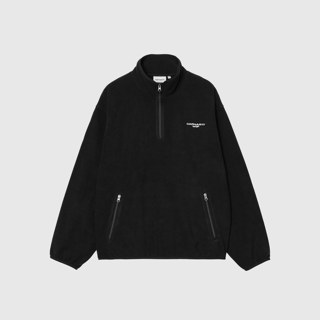 Carhartt WIP Edmore Half Zip Sweat - Black / White - Front