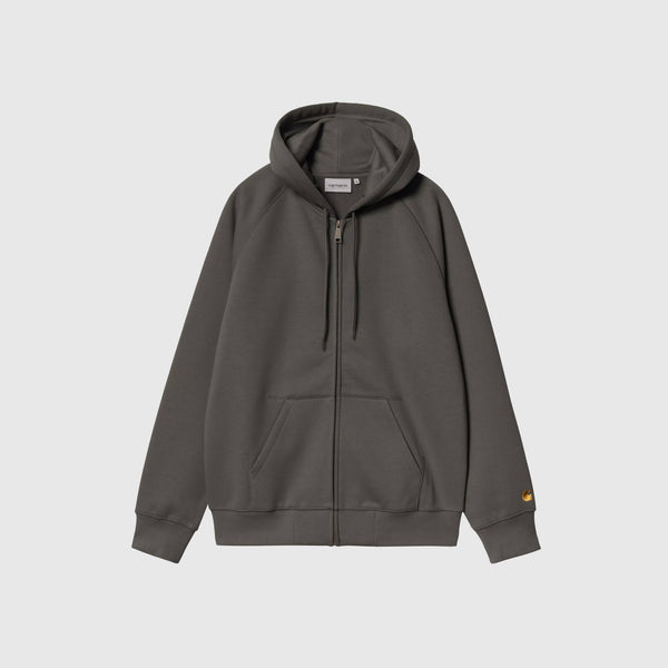Carhartt WIP Hooded Chase Jacket - Shungite / Gold - Front