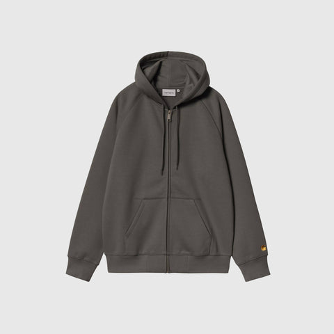 Carhartt WIP Hooded Chase Jacket - Shungite / Gold - Front