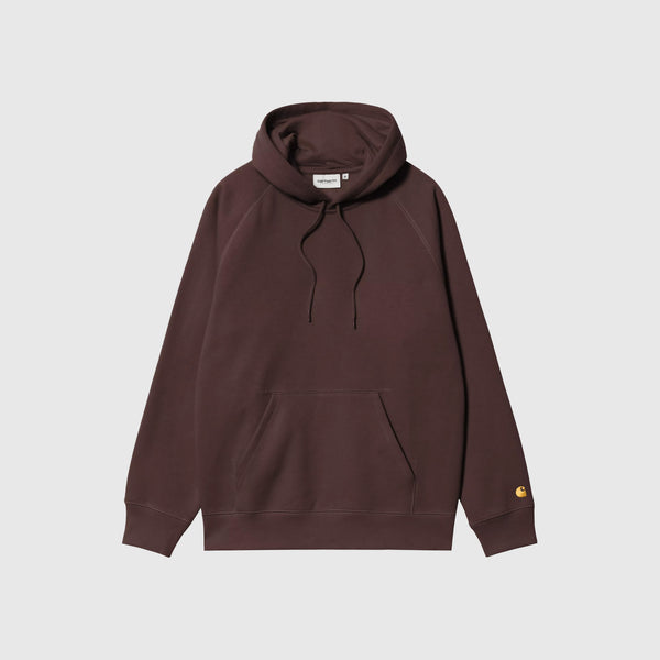 Carhartt WIP Hooded Chase Sweat - Palisander / Gold - Front