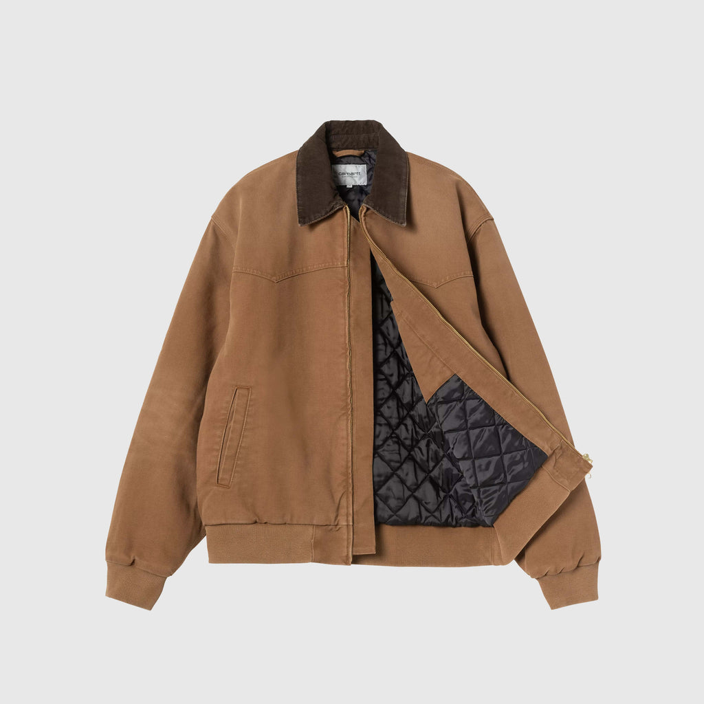 Carhartt OG Sante Fe Jacket - WIP H Brown / Tobacco Stone Canvas - Front Open