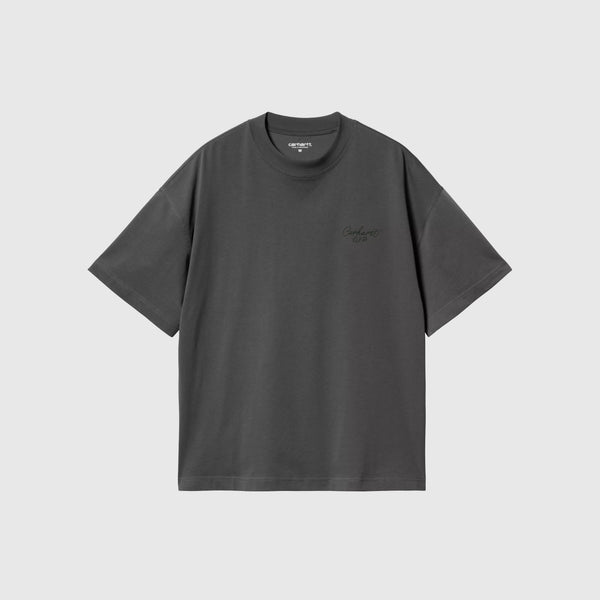 Carhartt WIP S/S Signature Script Tee - Graphite / Dark Scarab