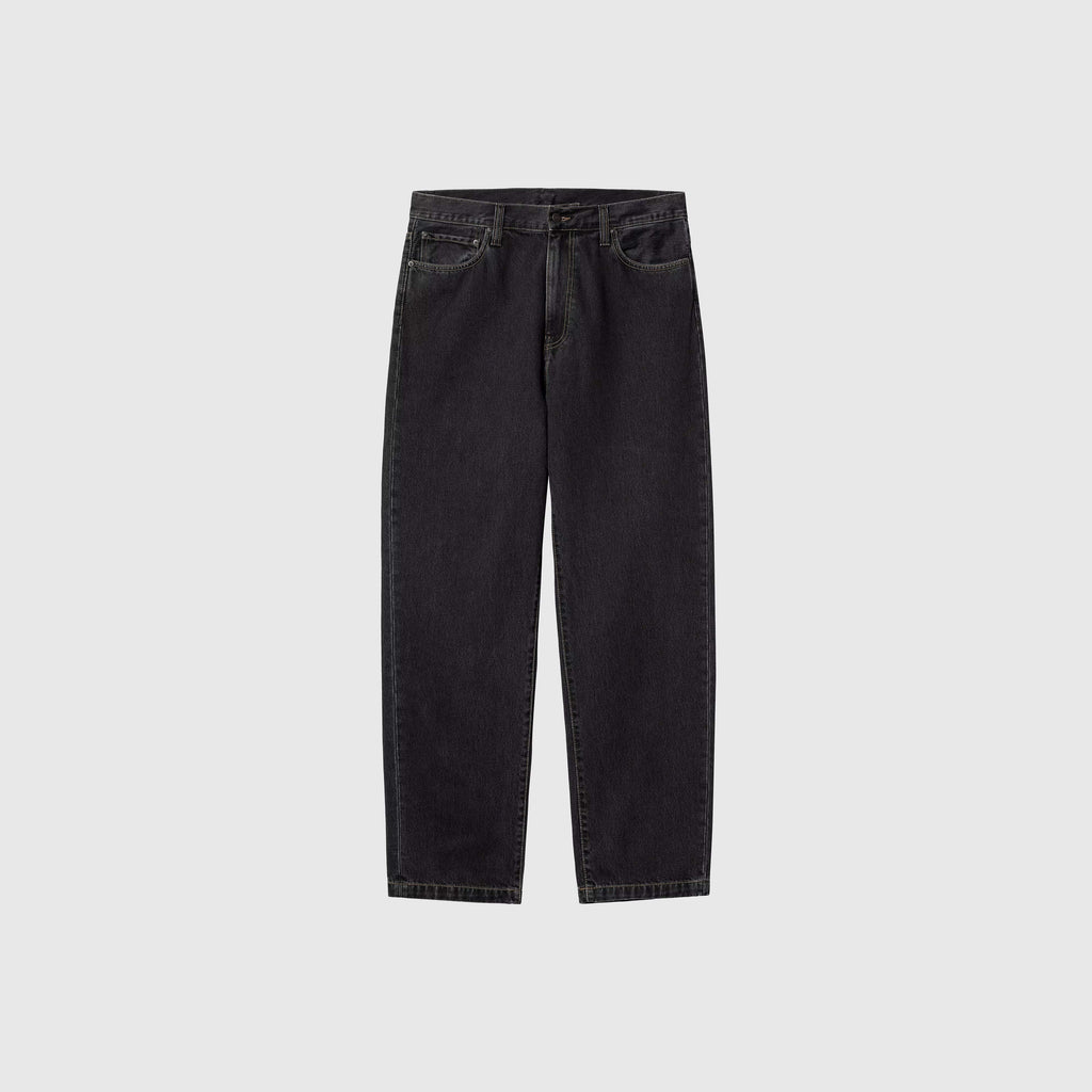 Carhartt WIP Aaron Pant - Black Stone Washed - Front