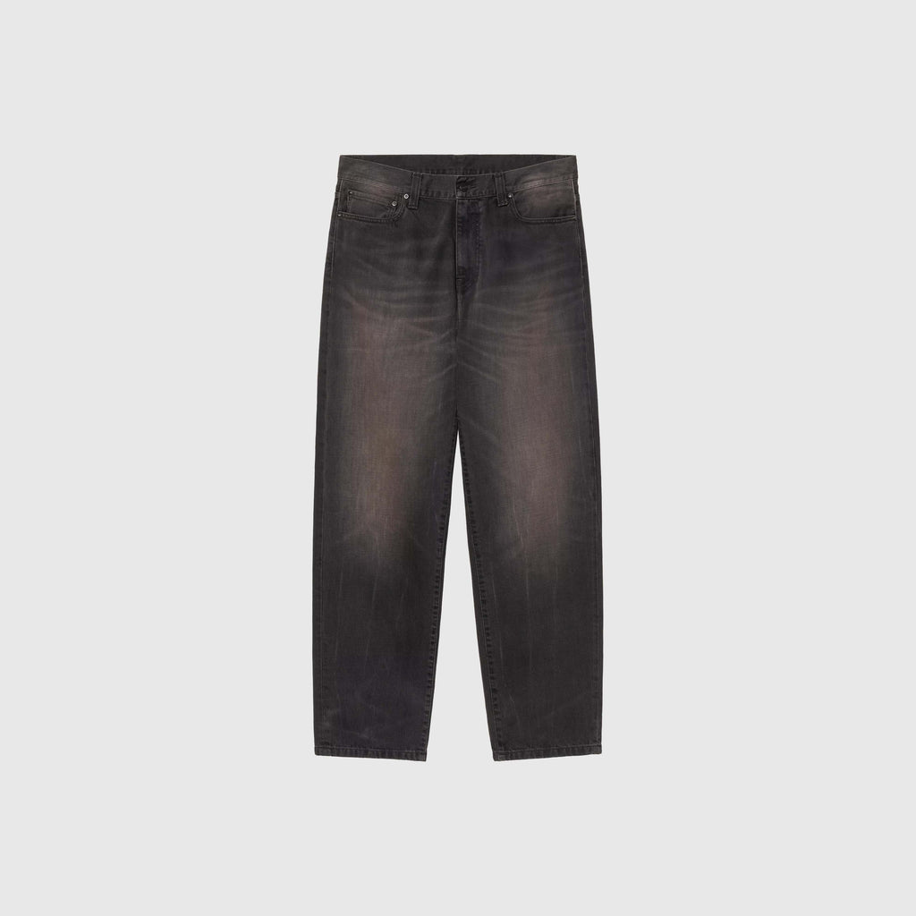 Carhartt WIP Aaron Pant - Black Tobacco Used Wash - Front
