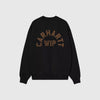 Carhartt WIP Arch Script Sweat - Black / Hamilton Brown Stone Washed - Back