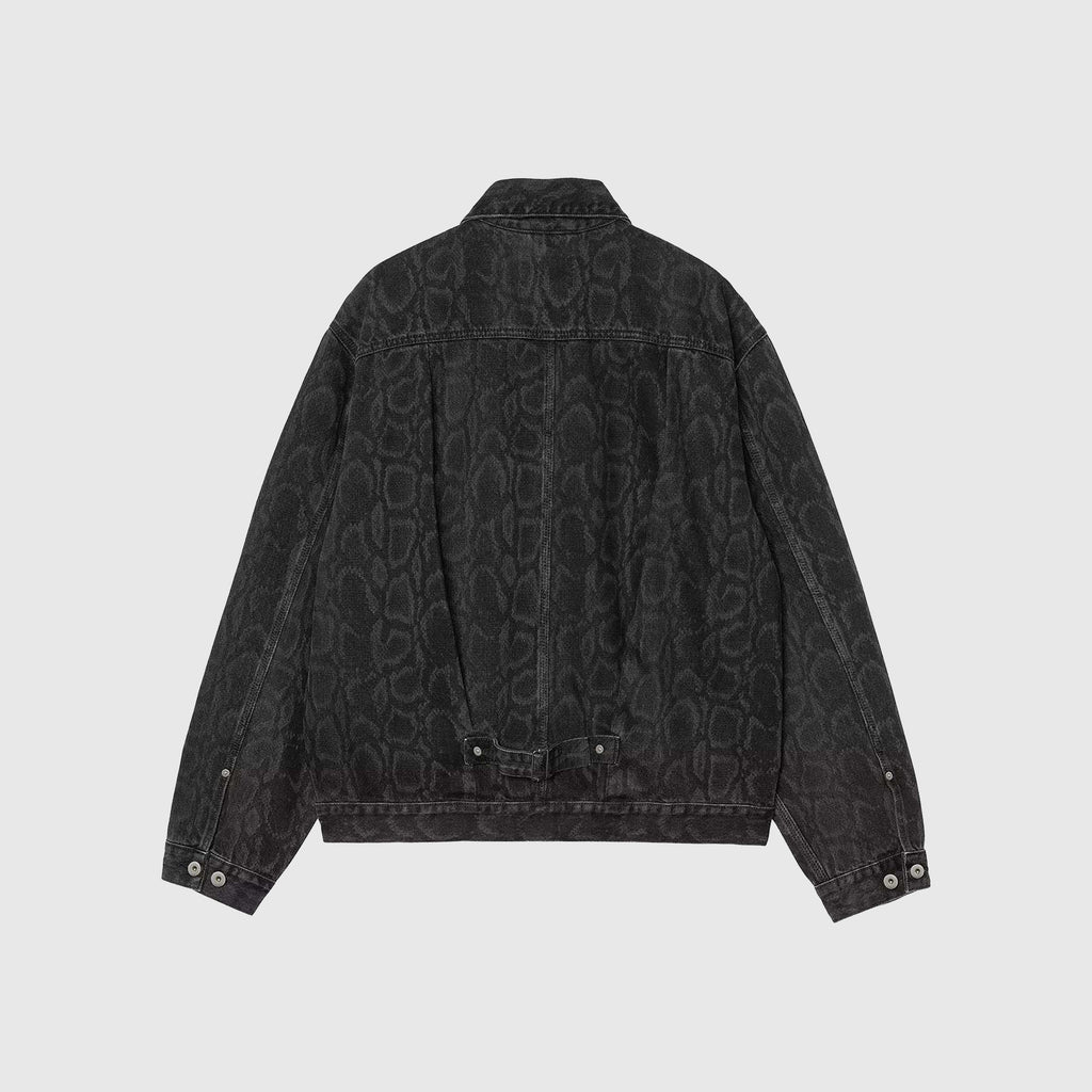 Carhartt WIP Belmar Jacket - Snake Camo / Black Heavy Stone Wash - Back