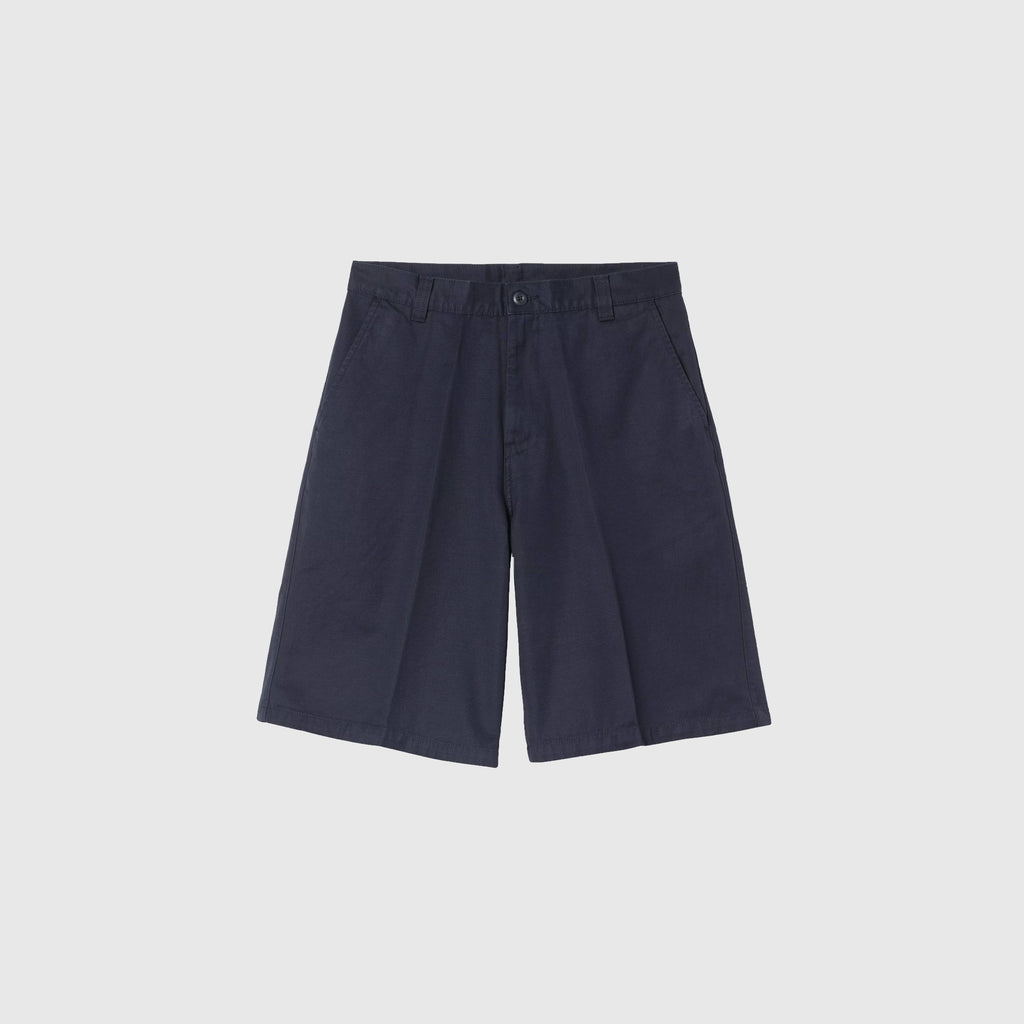 Carhartt WIP Brader Short - Dark Navy Rinsed - Front