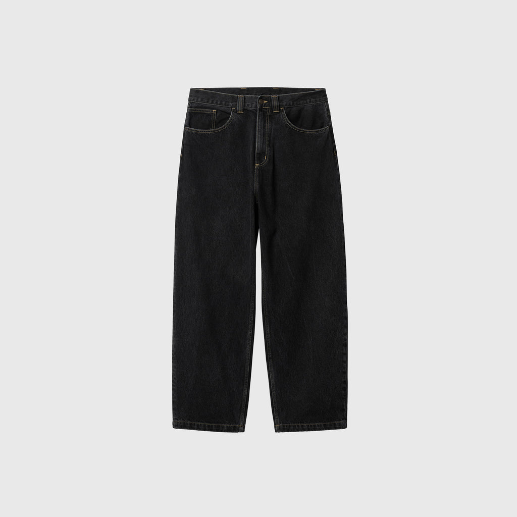 Carhartt WIP Brandon Pant - Black Stone Washed - Front