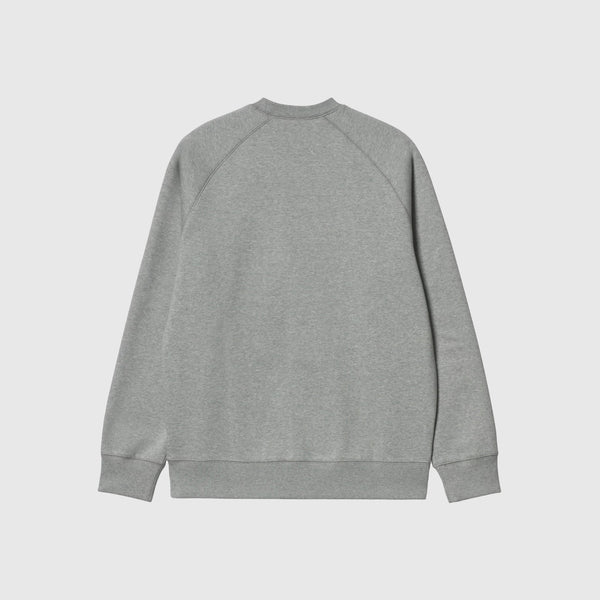 Carhartt WIP Chase Sweat - Grey Heather / Gold - Back