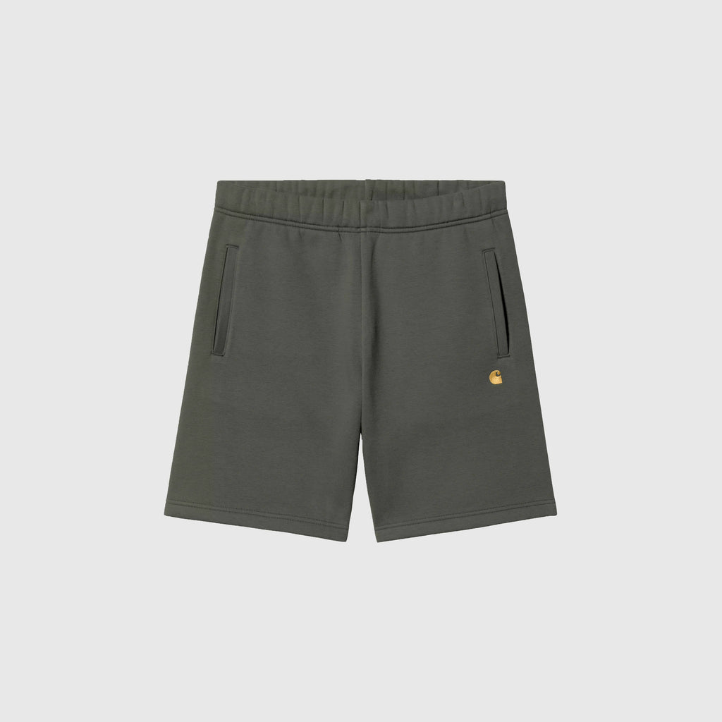 Carhartt WIP Chase Sweat Short - Leaf / Gold - Front