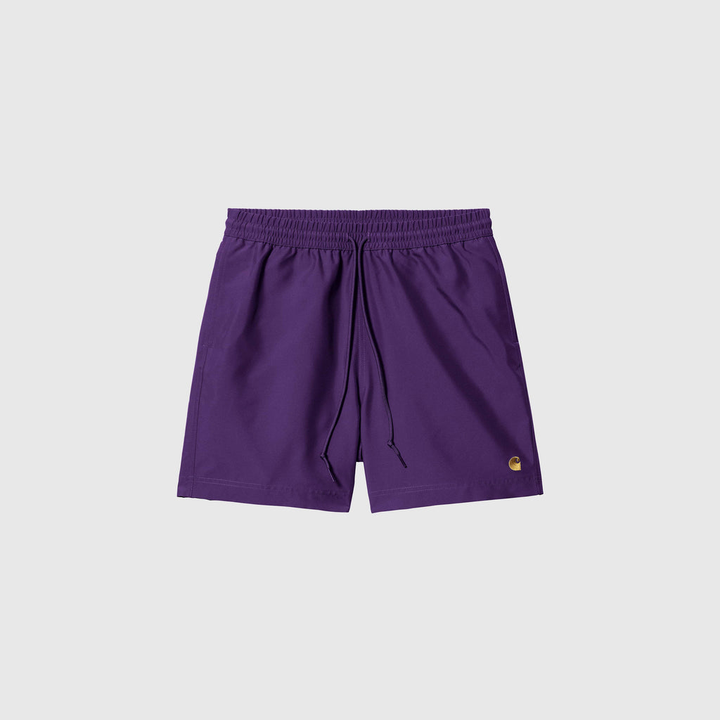 Carhartt WIP Chase Swim Trunks - Tyrian / Gold - Front