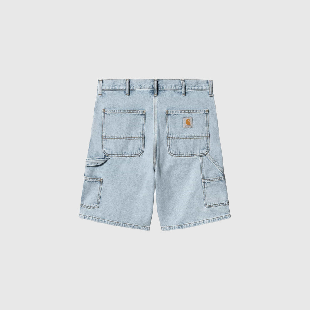 Carhartt WIP Double Knee Short - Blue Heavy Worn Bleached - Back