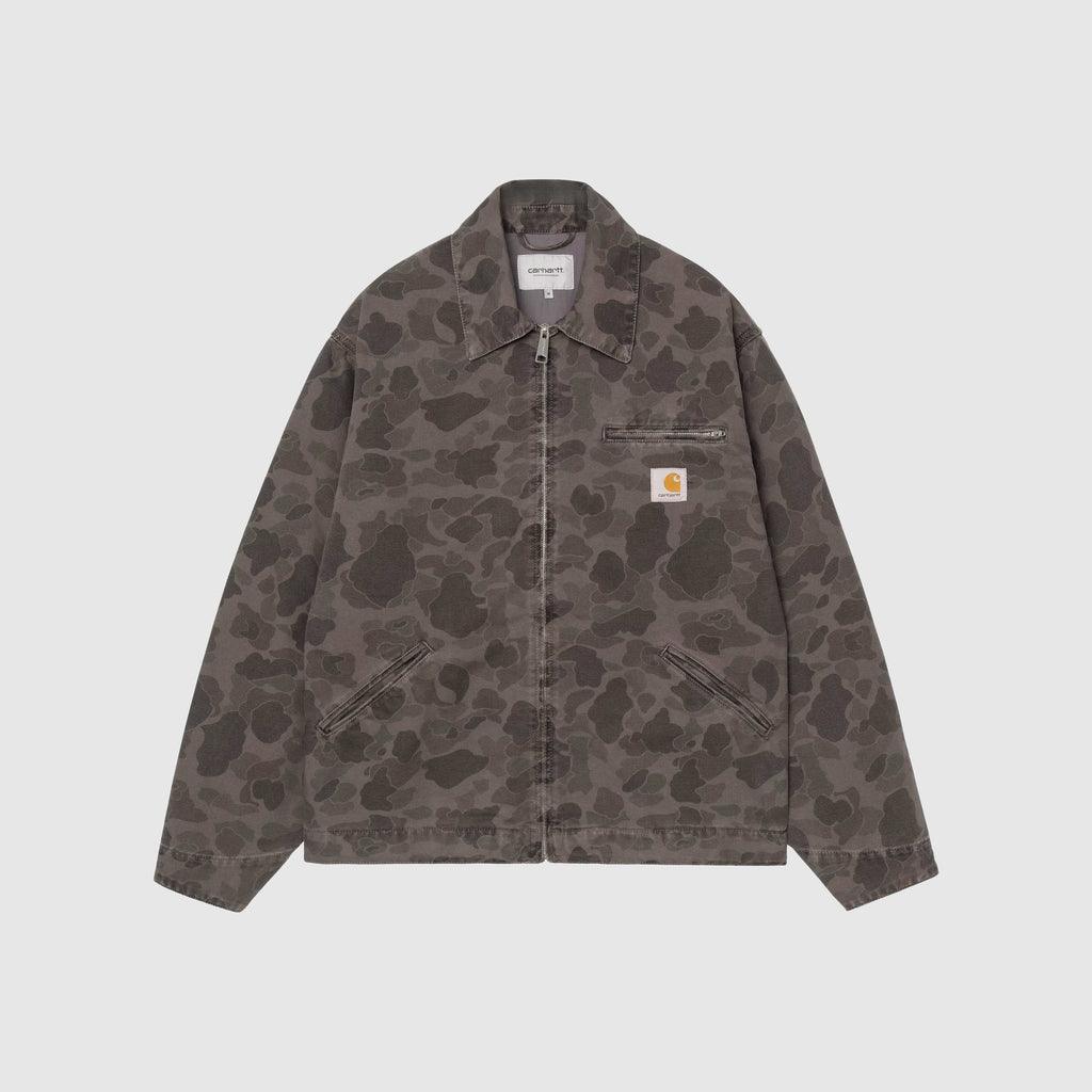 Carhartt WIP Duck Detroit Jacket - Camo Duck Green / Porphyr Garment Dyed - Front