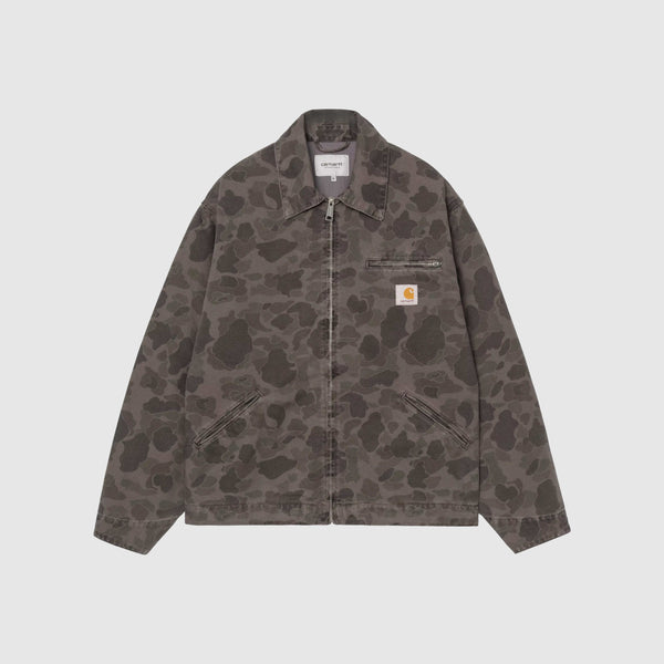Carhartt WIP Duck Detroit Jacket - Camo Duck Green / Porphyr Garment Dyed - Front