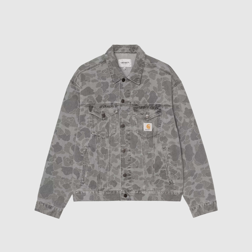 Carhartt WIP Duck Helston Jacket - Camo Duck / Black Heavy Bleached - Front