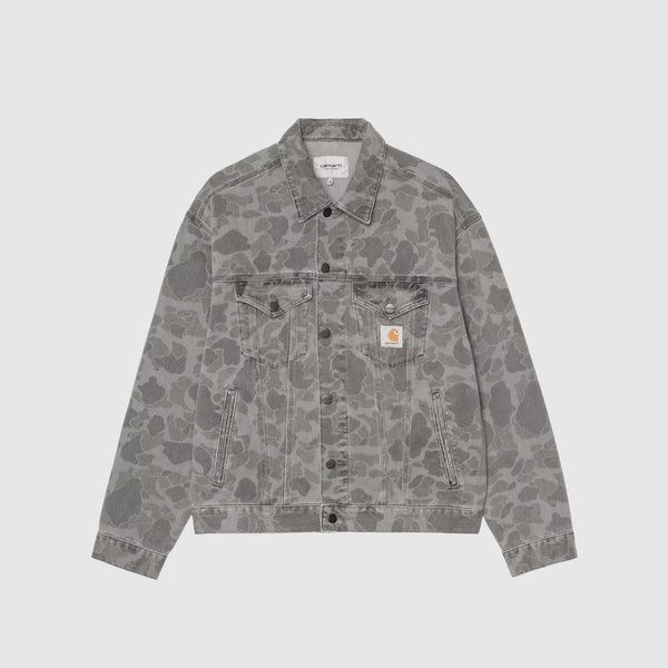 Carhartt WIP Duck Helston Jacket - Camo Duck / Black Heavy Bleached - Front