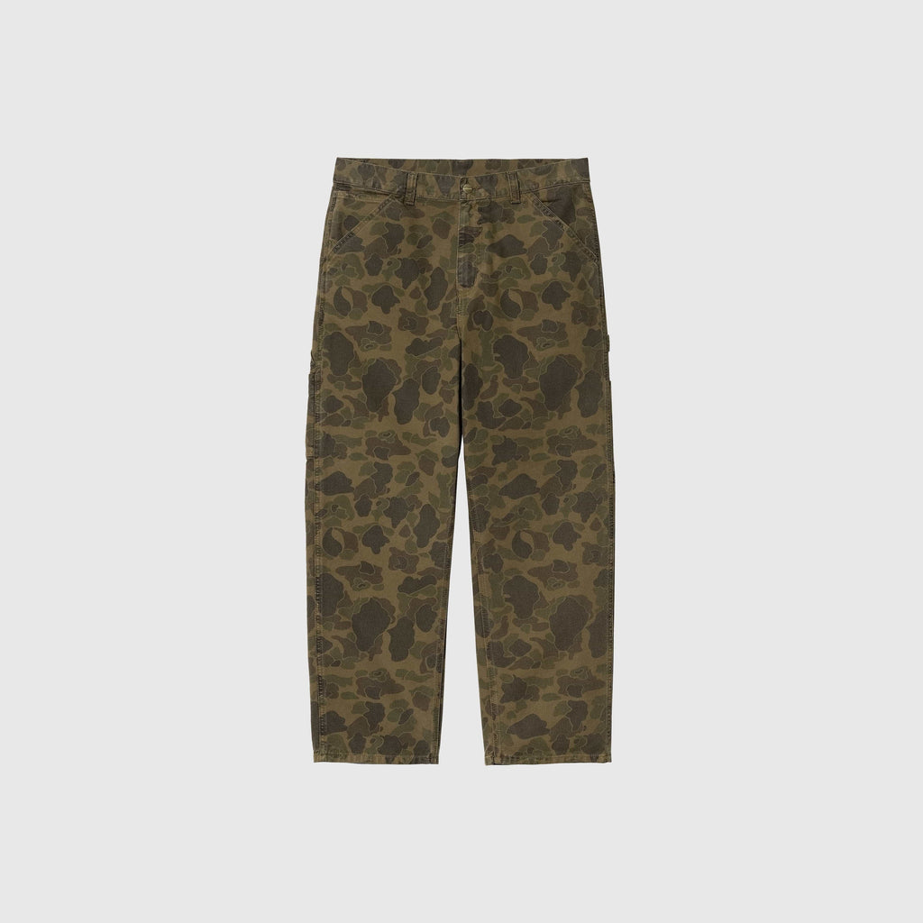 Carhartt WIP Duck Single Knee Pant - Camo Duck Green / Office Green Garment Dyed - Front