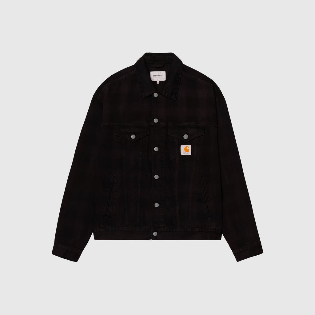 Carhartt WIP Everson Trucker Jacket - Black / Palisander Garment Washed - Front