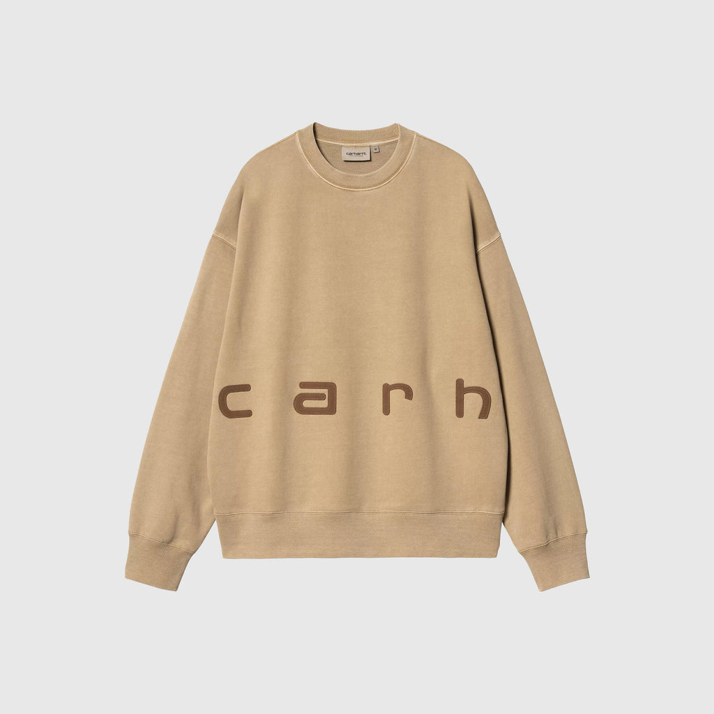 Carhartt WIP Felt Script Sweat - Peanut / Tobacco - Front