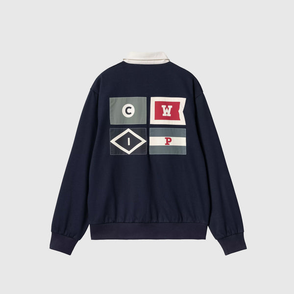 Carhartt WIP Flags Rugby Sweat - Space - Back