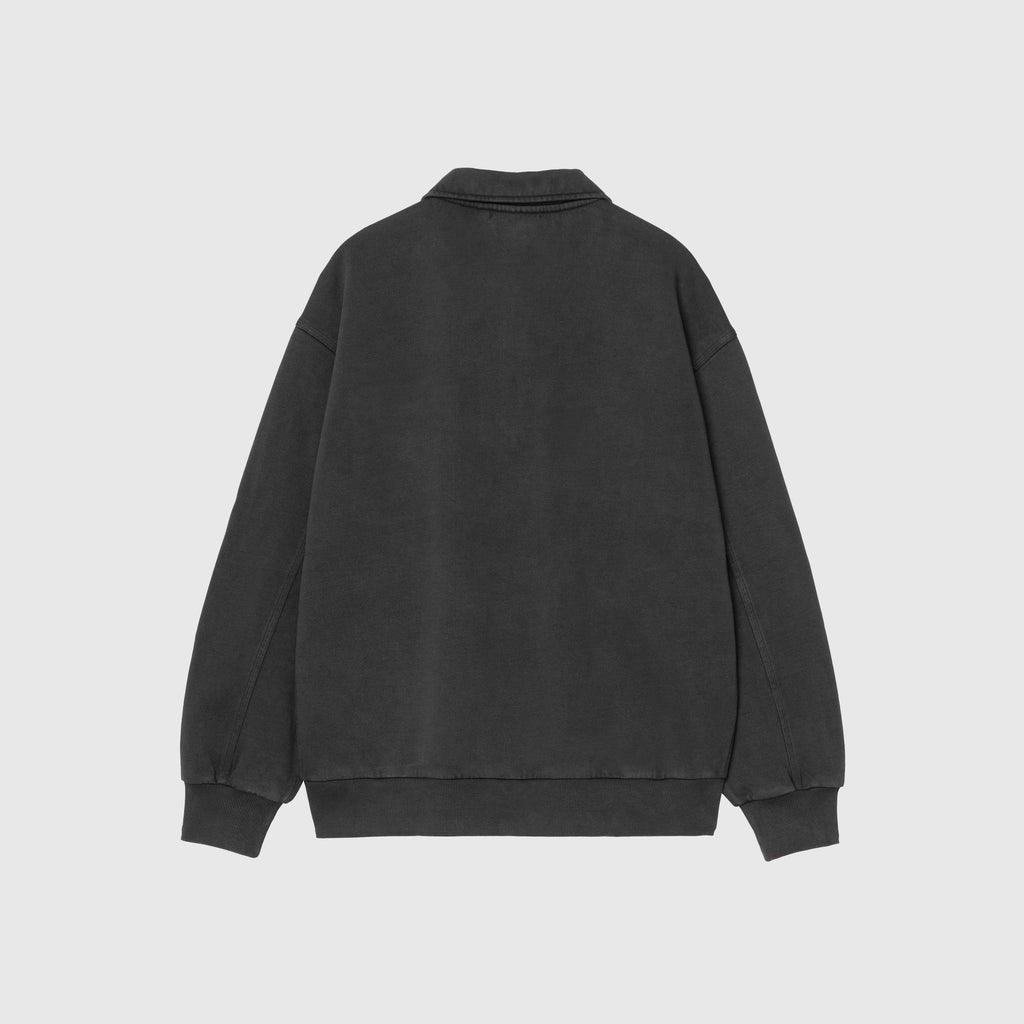 Carhartt WIP Half Zip Detroit Sweat - Black Stone Washed - Back