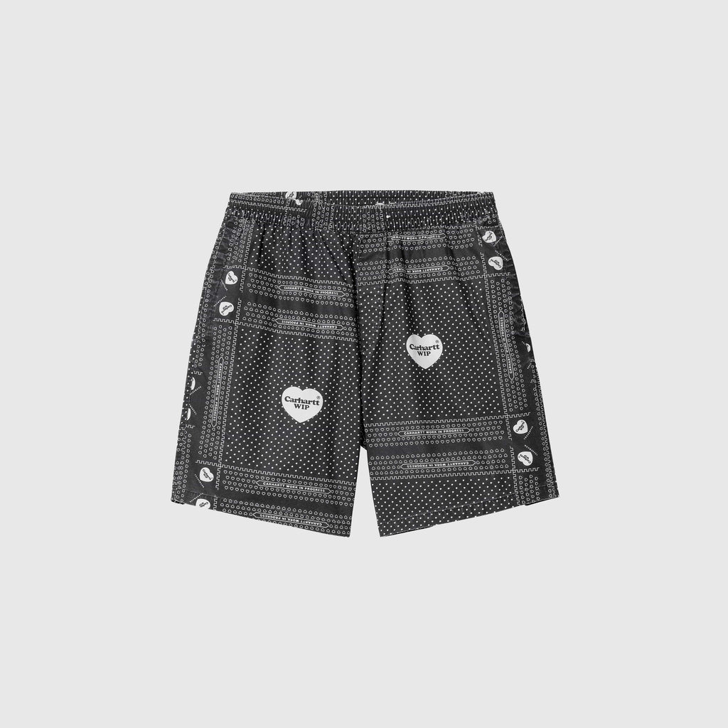 Carhartt WIP Heart Bandana Short - Heart Bandana AOP / Black - Front