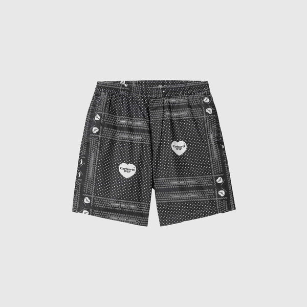 Carhartt WIP Heart Bandana Short - Heart Bandana AOP / Black - Front
