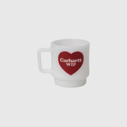 Carhartt WIP Heart Glass Mug - White - Front
