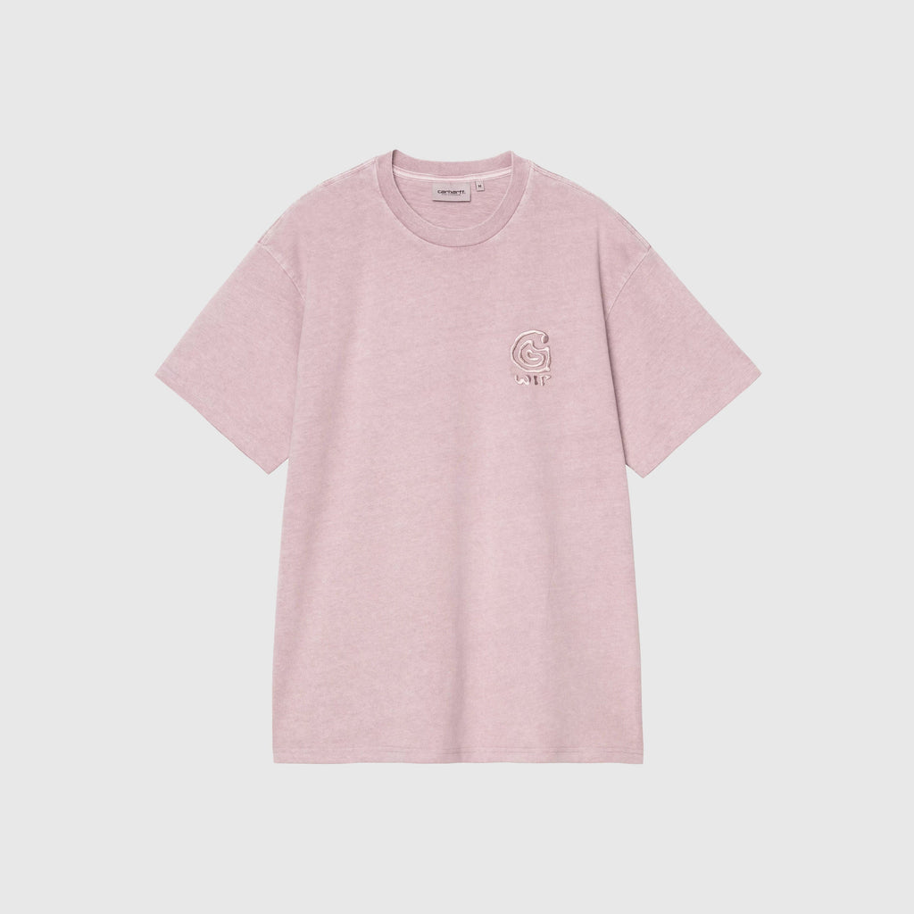 Carhartt WIP Helix Redux Tee - Pink Fog Garment Dyed - Front