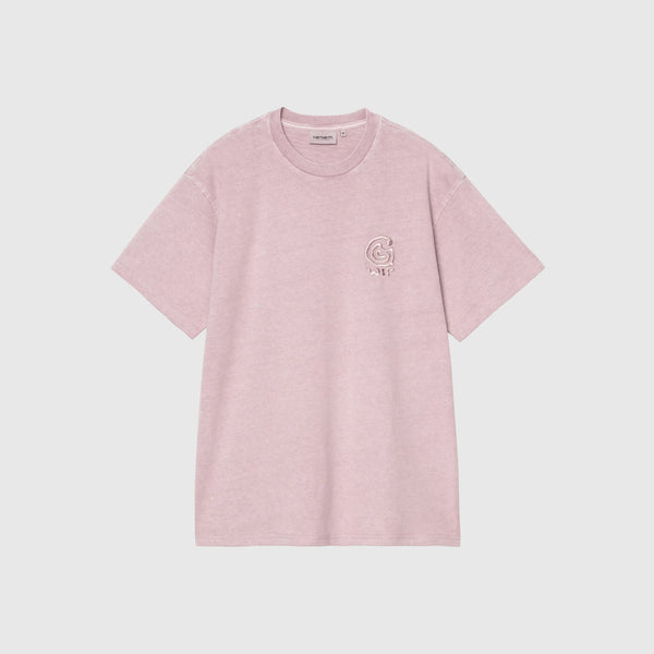 Carhartt WIP Helix Redux Tee - Pink Fog Garment Dyed - Front