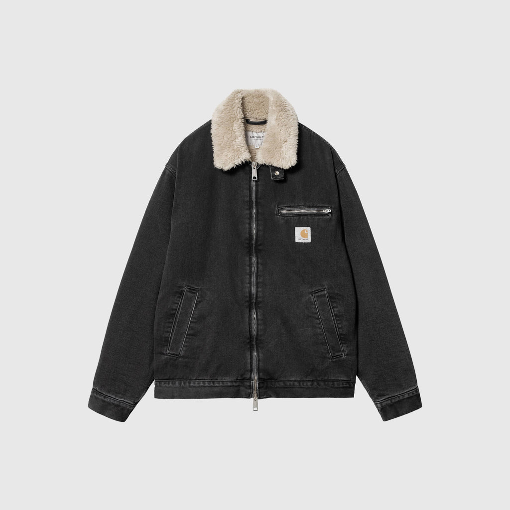 Carhartt WIP Herald Jacket - Black / Wall Stone Washed - Front