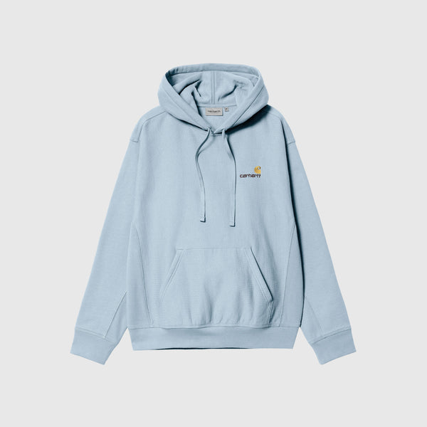 Carhartt WIP Hooded American Script Sweat - Frosted Blue - Front